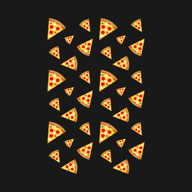 Cool and fun pizza slices pattern on Black by PLdesign