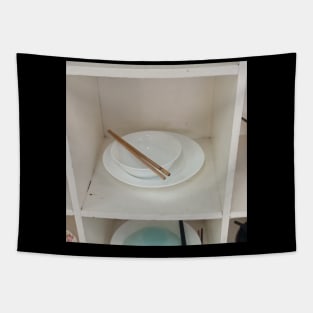 White Plates and Chopsticks Tapestry