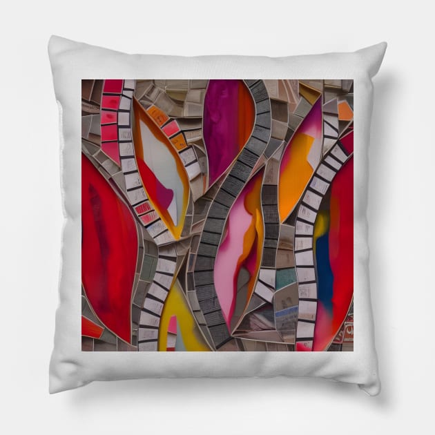 Flowing Abstract Mosaic Pillow by DANAROPER