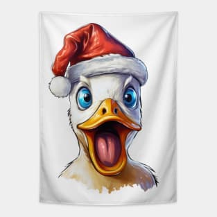 Funny Christmas Duck Face Tapestry