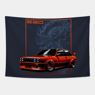 E30 Red-Orange Tapestry