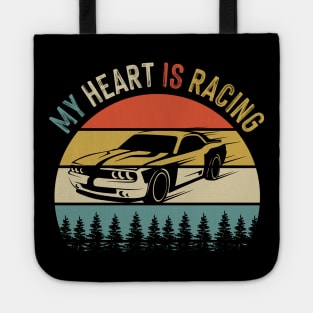 Fathers Day Retro Vintage Speedway Car Racing Tote