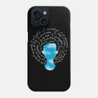 Serene Skies Positive Affirmations Female Silhouette Phone Case