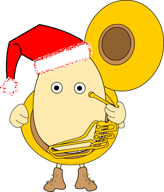 Santa Tuba Player Egghead Kids T-Shirt by Barthol Graphics