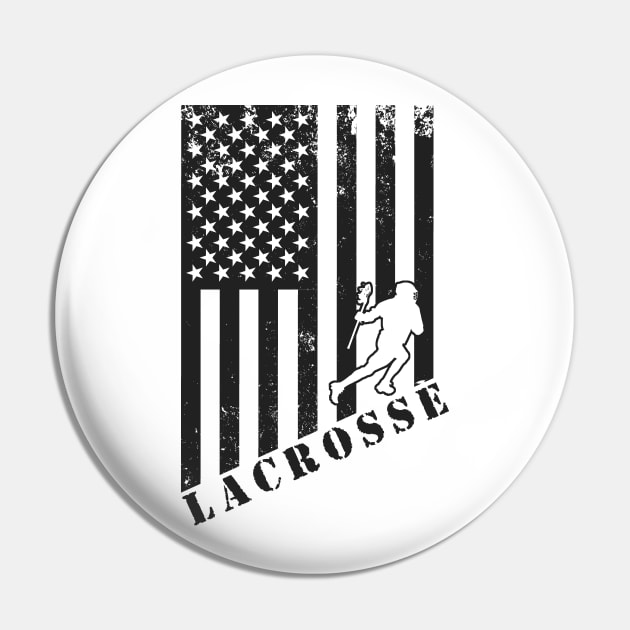 Lacrosse Usa American Flag Pin by Zen Cosmos Official