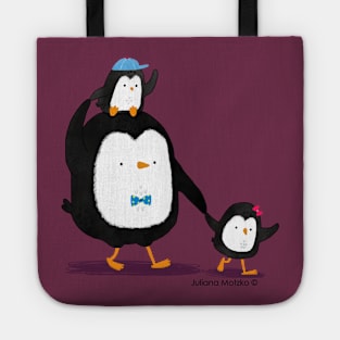 Dad Penguin and his kids Tote