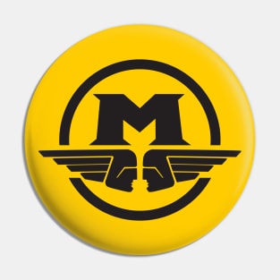 Retro Motobecane logo - black print Pin