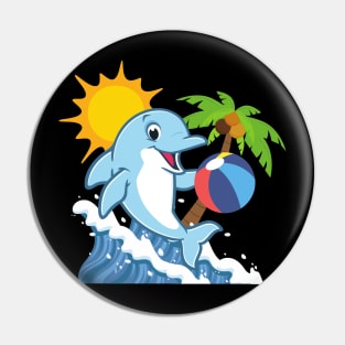 Cute Dolphin playing ball Pin