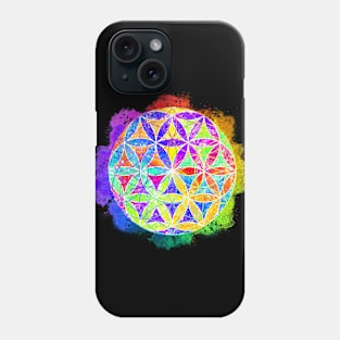 Rainbow Geometric Circle Flower Mandala - Chaos Phone Case