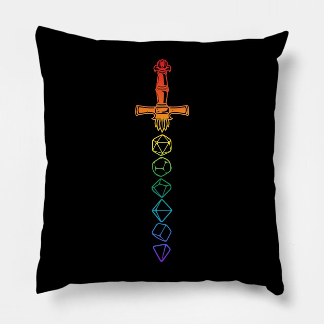 D&D Rainbow Dice Sword Pillow by Sunburst