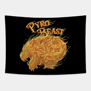 Pyro Beast Lion Illustration Tapestry