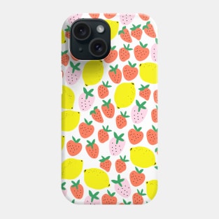 Cute Strawberry and Lemon Pattern Phone Case