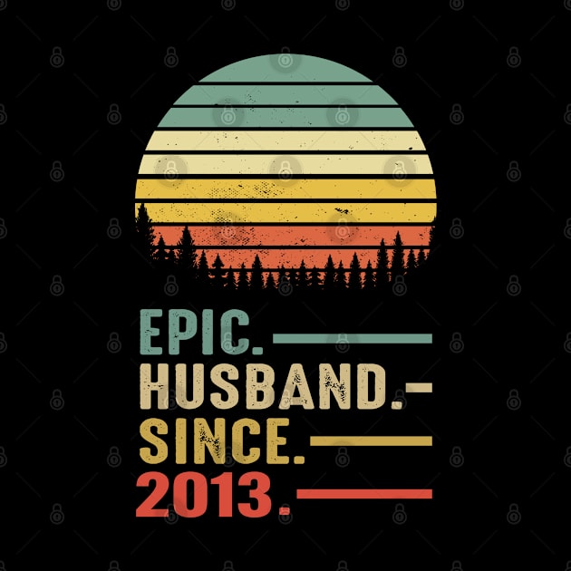 Epic Husband Since 2013 Vintage retro 8 years Marriage Anniversary by Moe99