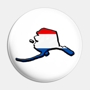 Red, White, and Blue Alaska Outline Pin