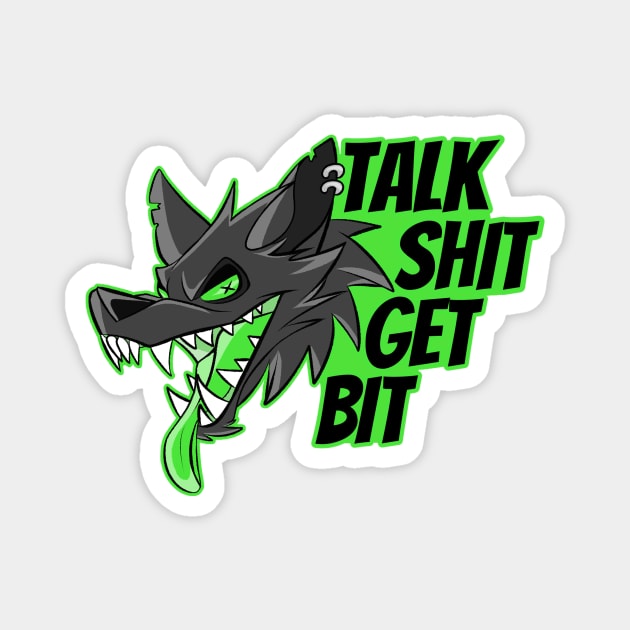 Green Punk Wolf Magnet by Grimwicks
