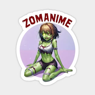 Zombie Anime girl, ZOMANIME cute monster kawaii anime tee Magnet