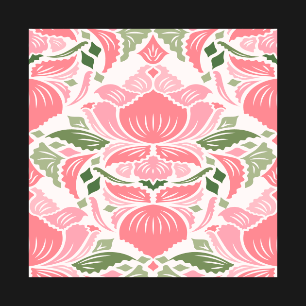 Victorian Damask Florals by sarakaquabubble