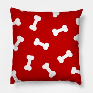 Red Dog Treat Pattern Pillow