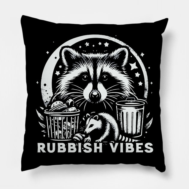 Rubbish Vibes Possum Raccoon Pillow by Trendsdk