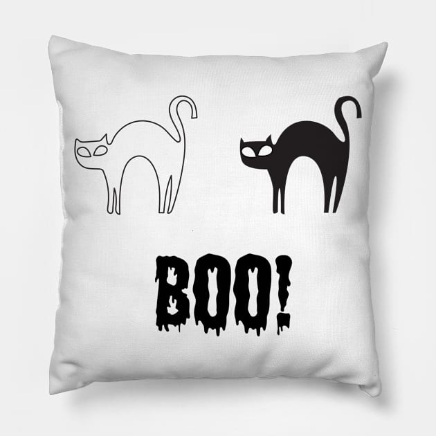 Boo the cat is frightened Pillow by HotDynastyLuxuryDesigns