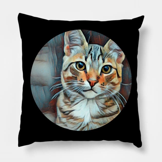 Cheerful floppy cat Pillow by GoranDesign