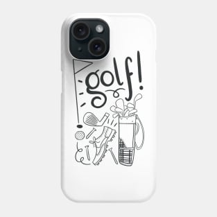 Golf_in black lettering Phone Case