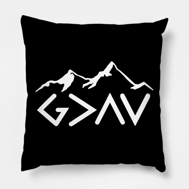 God is greater than highs and lows design Pillow by colorbyte