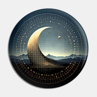 Moon Geometry 2: Moon Landscape on a Dark Background Pin