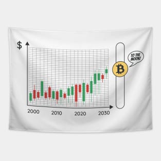 Bitcoin To The Moon Bars Tapestry