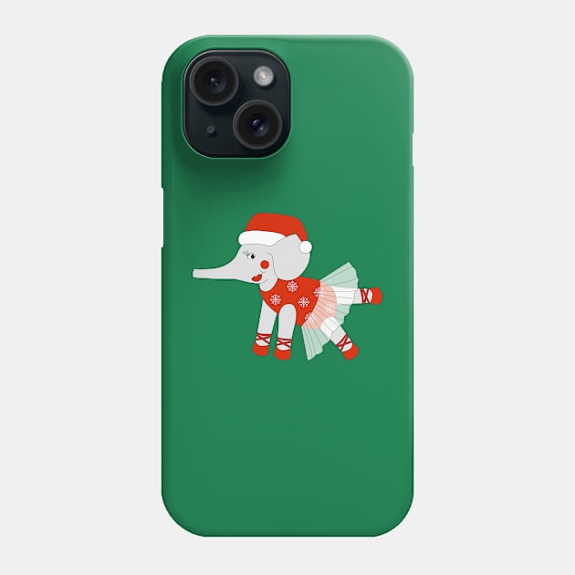 Christmas Ballerina Elephant Digital Art | Christmas Special | illusima Phone Case by illusima