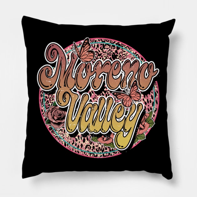 Graphic Proud Moreno Name Flower Birthday 70s 80s 90s Vintage Styles Pillow by Gorilla Animal