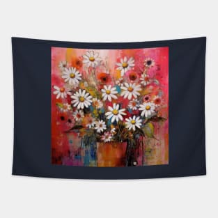 Bouquet of Daisies and Poppies in a Vase Tapestry