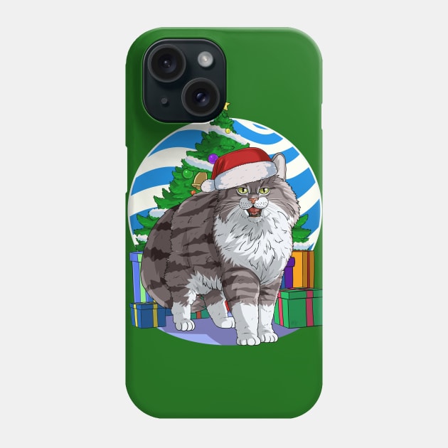 Norwegian Forest Cat Santa Christmas Gift Phone Case by Noseking