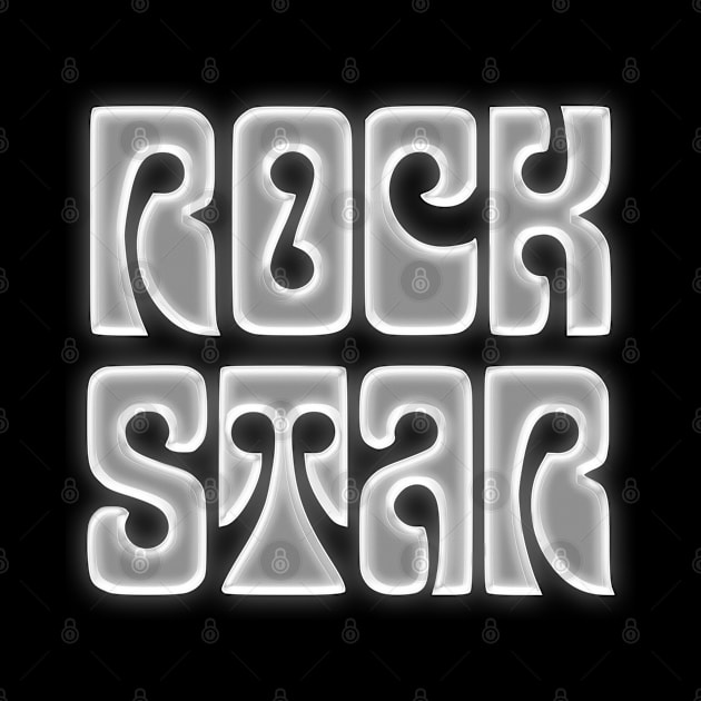 Rock Star - Awesome Retro Type Design Gift #2 by DankFutura