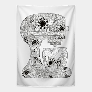 Floral Doodle Mixer Tapestry