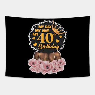 40th Birthday Diva 40th B-day Queen Crown Gift For Women Mother day Tapestry