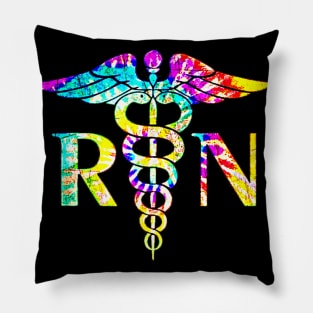 Lovely Rn Registered Nurse Tie Dye T-Shirt Pillow