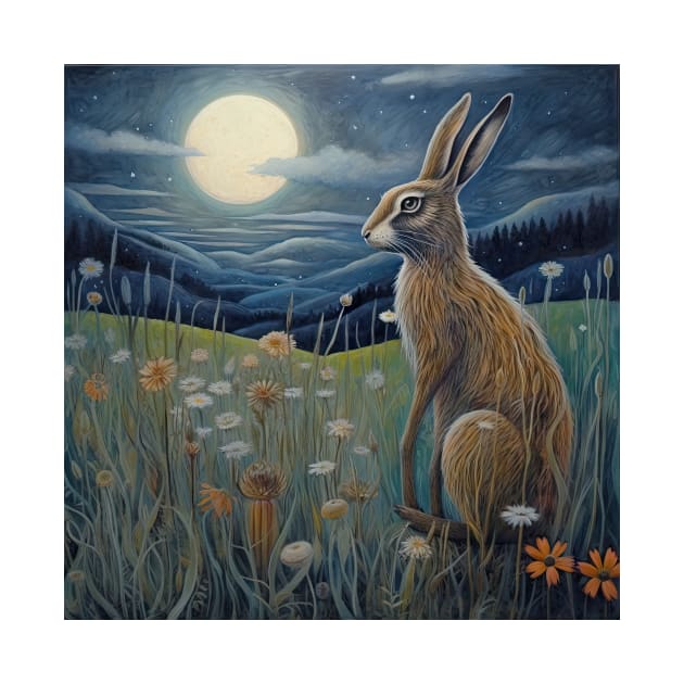 Moonlit Reverie: The Hare's Serenity 04 by thewandswant