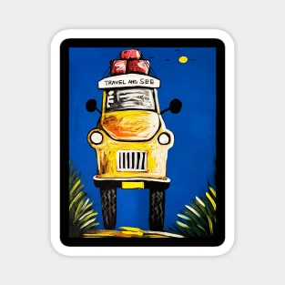 Travel and See, Vacation Love Traveling Magnet