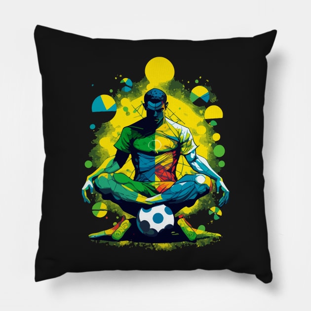 Brazil Soccer Magic Artwork Pillow by AlNoah