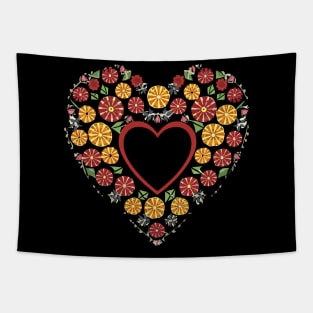 Floral Heart of Flowers Valentines Day Tapestry