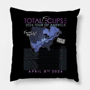 Total Solar Eclipse April 8th 2024 Tour of America - On Back Pillow