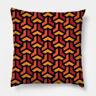 Red Triangle Tesselation Pattern Pillow