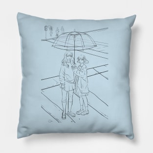 girls with umbrella. Pillow