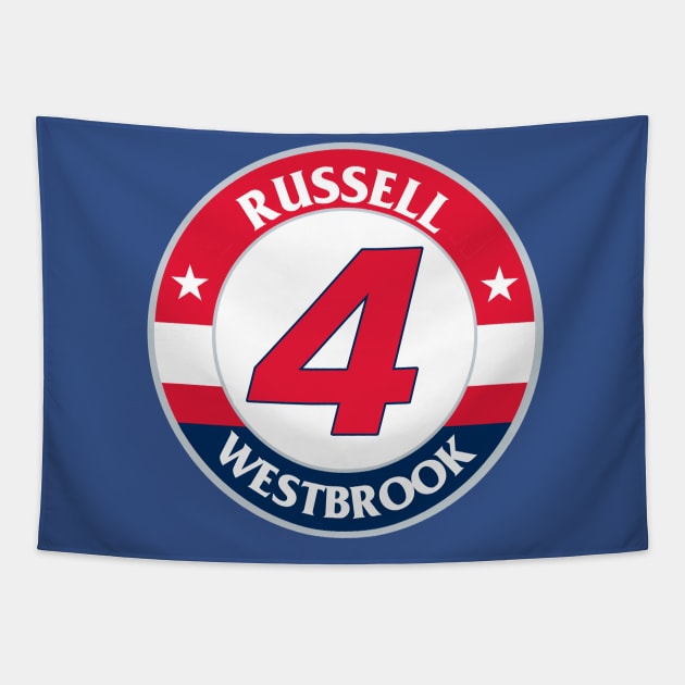 Russell Westbrook 4 Washington Wizards Tapestry by IronLung Designs