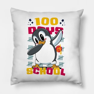 100 Days of school featuring a Dabbing Penguin #4 Pillow