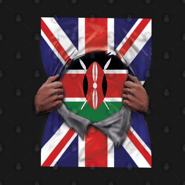 Kenya Flag Great Britain Flag Ripped - Gift for Kenyan From Kenya by Country Flags