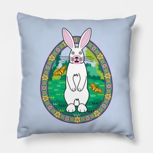 Nimble Alert White Rabbit Pillow