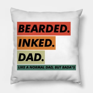 Bearded Inked Dad Pillow