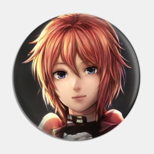 Red Hair Anime Girl Pin